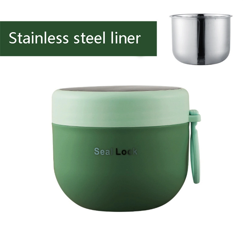 Portable Microwave 304 Stainless Steel Liner PP Food Container Soup Cup for Breakfast Milk