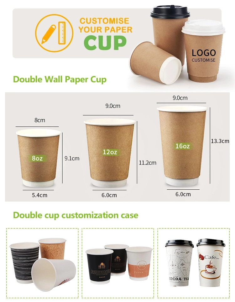 Disposable New Style Compostable Foam Paper Cup Double Wall Matching with PP Lids