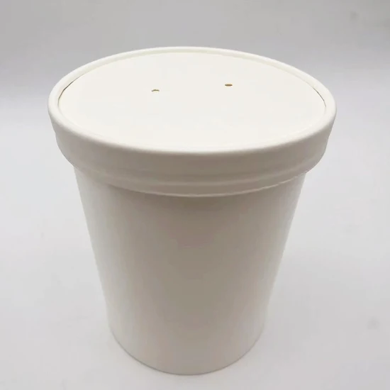 カスタム印刷と蓋付きのパーソナライズされた使い捨て紙スープカップ